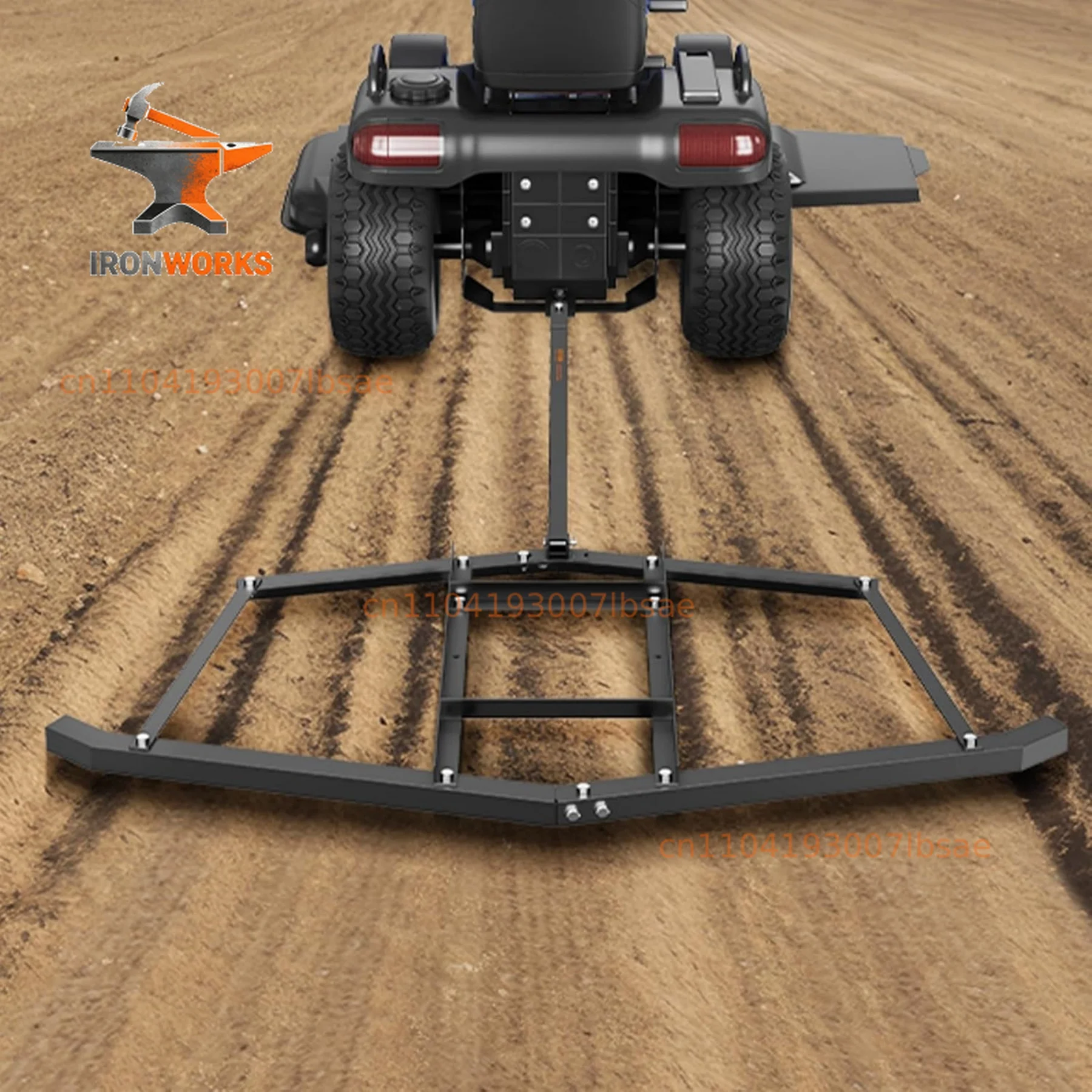 Heavy Duty Steel Tow Behind Driveway  Harrow for ATV/UTV/Tractor–Adjustable Bars, Levels Gravel, Dirt, Lawns, Arenas