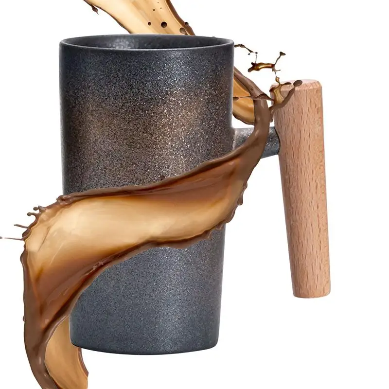 

Ceramic Mug 220ml Drinking Mug Artistic Cup With Wooden Handle For Tea Ceremony Breakfast Restaurant Diner Coffee Brewing