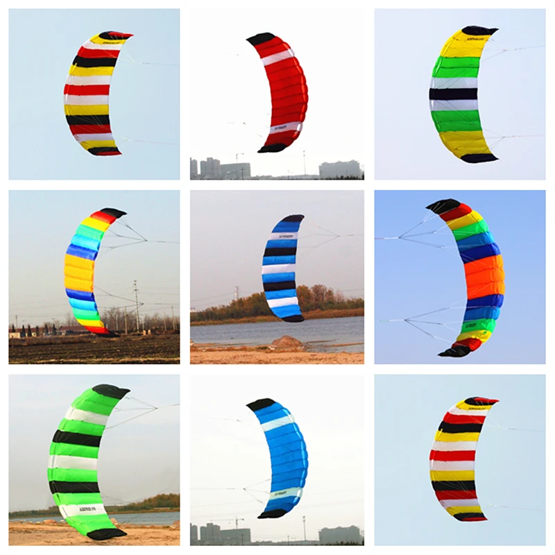 free shipping dual Line Stunt flying power Kite rainbow large soft kites for adults kitesurfing factory outdoor toys kite reel