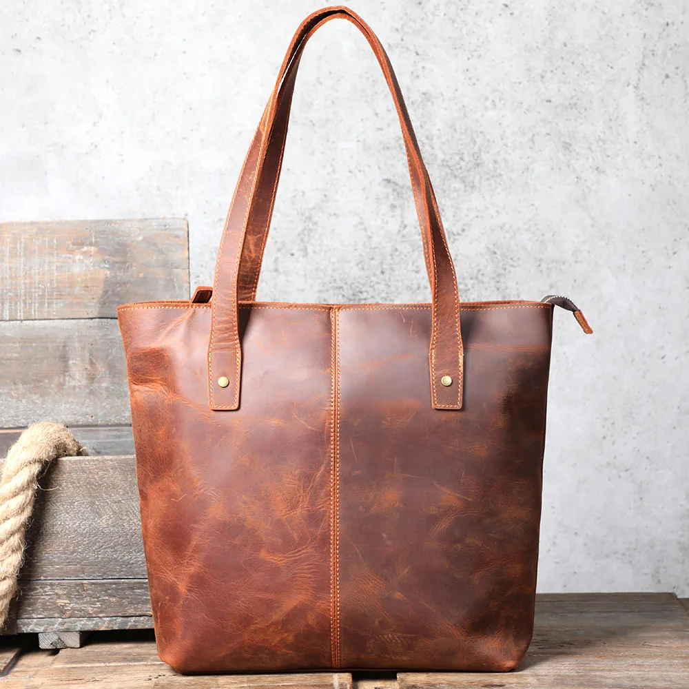 S.WORKER Vintage-Aktentasche aus hochwertigem Leder für Herren, Business-Handtasche, Laptoptasche, Unisex-Einkaufstasche mit großem Fassungsvermögen – Detail 9