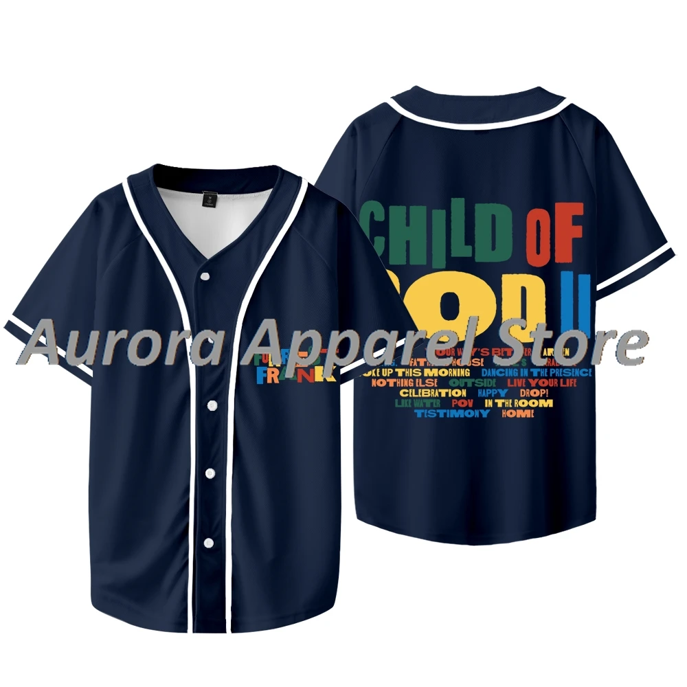 Бейсбольная куртка Forrest Frank Child Of God II Tracklist, футболка для женщин и мужчин, модные футболки с v-образным вырезом и короткими рукавами