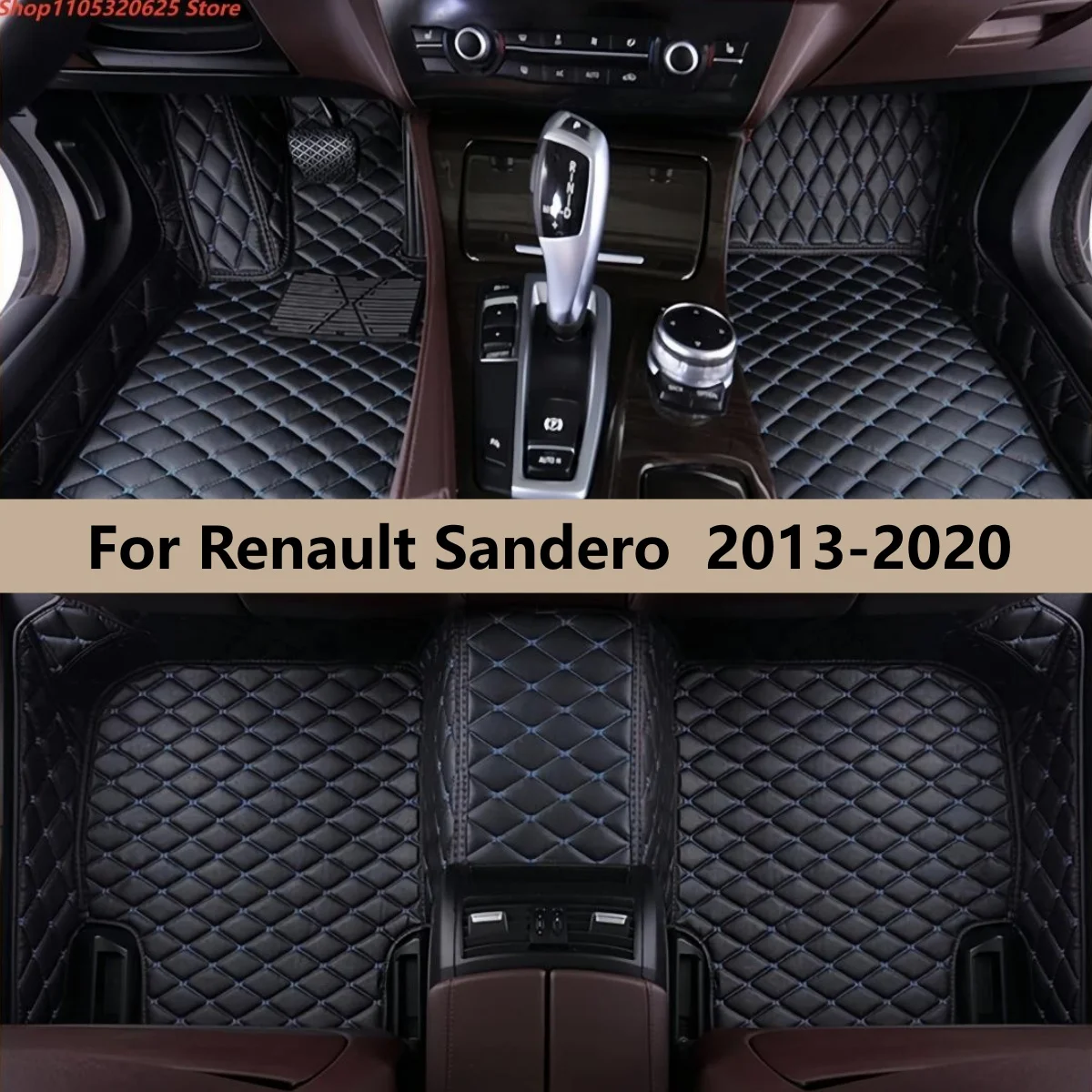 

Автомобильные коврики для Renault Sandero 2013-2020 годов выпуска, полный комплект, из кожи, с ковровым покрытием.