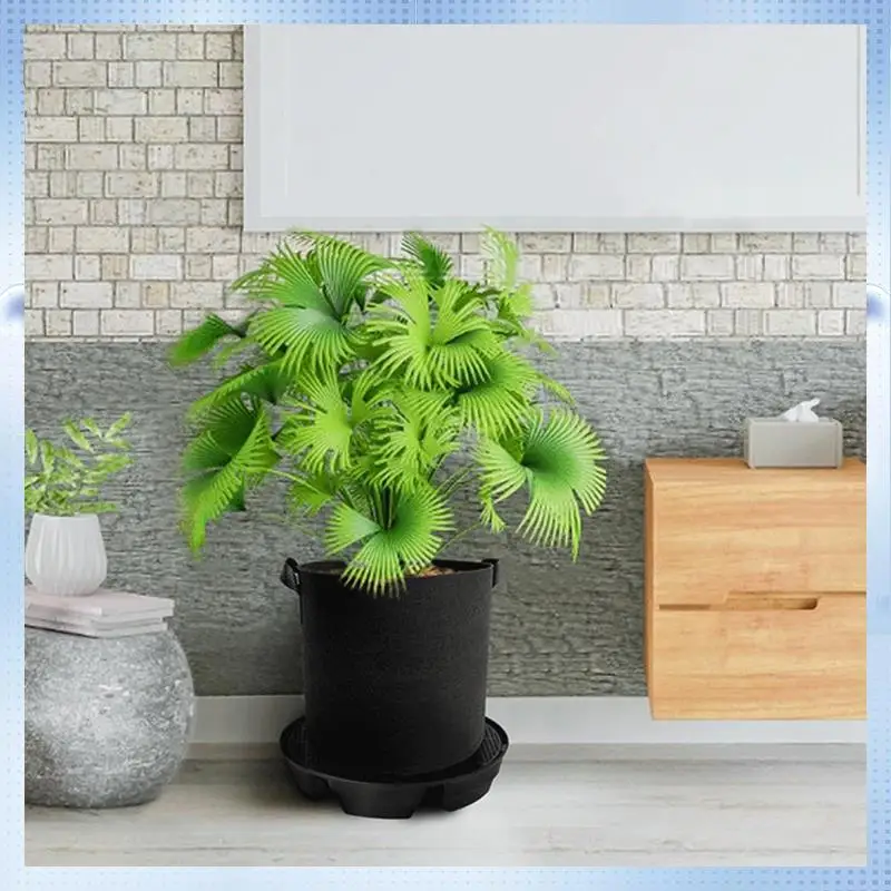 

AD-4 Pcs Self-Watering Plant Saucers For Indoors, Plastic Plant Saucer Stand Auto Watering System Fabric Pot Base