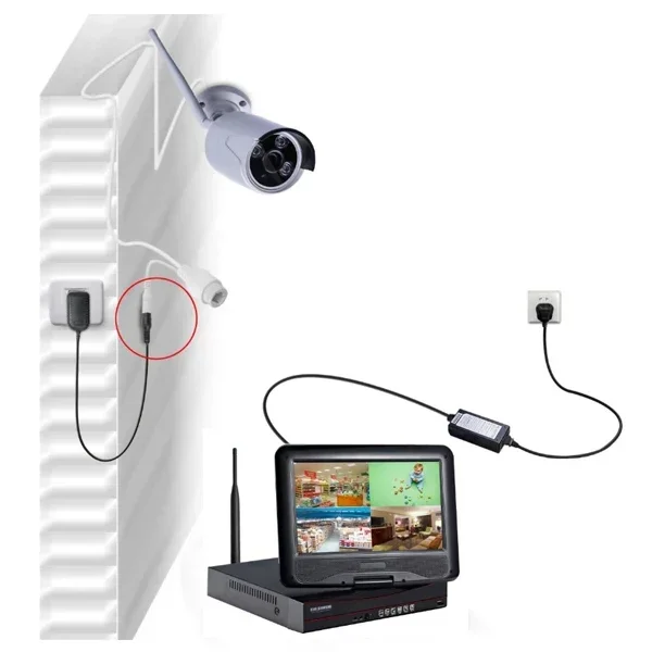 4chs 1080P Wifi NVR พร้อมระบบกล้องรักษาความปลอดภัยภายในบ้านขนาด 10.1 นิ้วไร้สาย