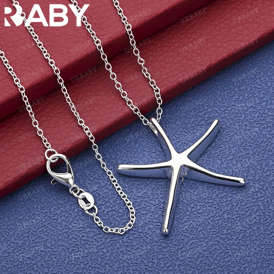 

URBABY 40-75cm 925 Sterling Silver Star Pendant Necklace Creativity Gifts Street All-match Party And Daily Wear