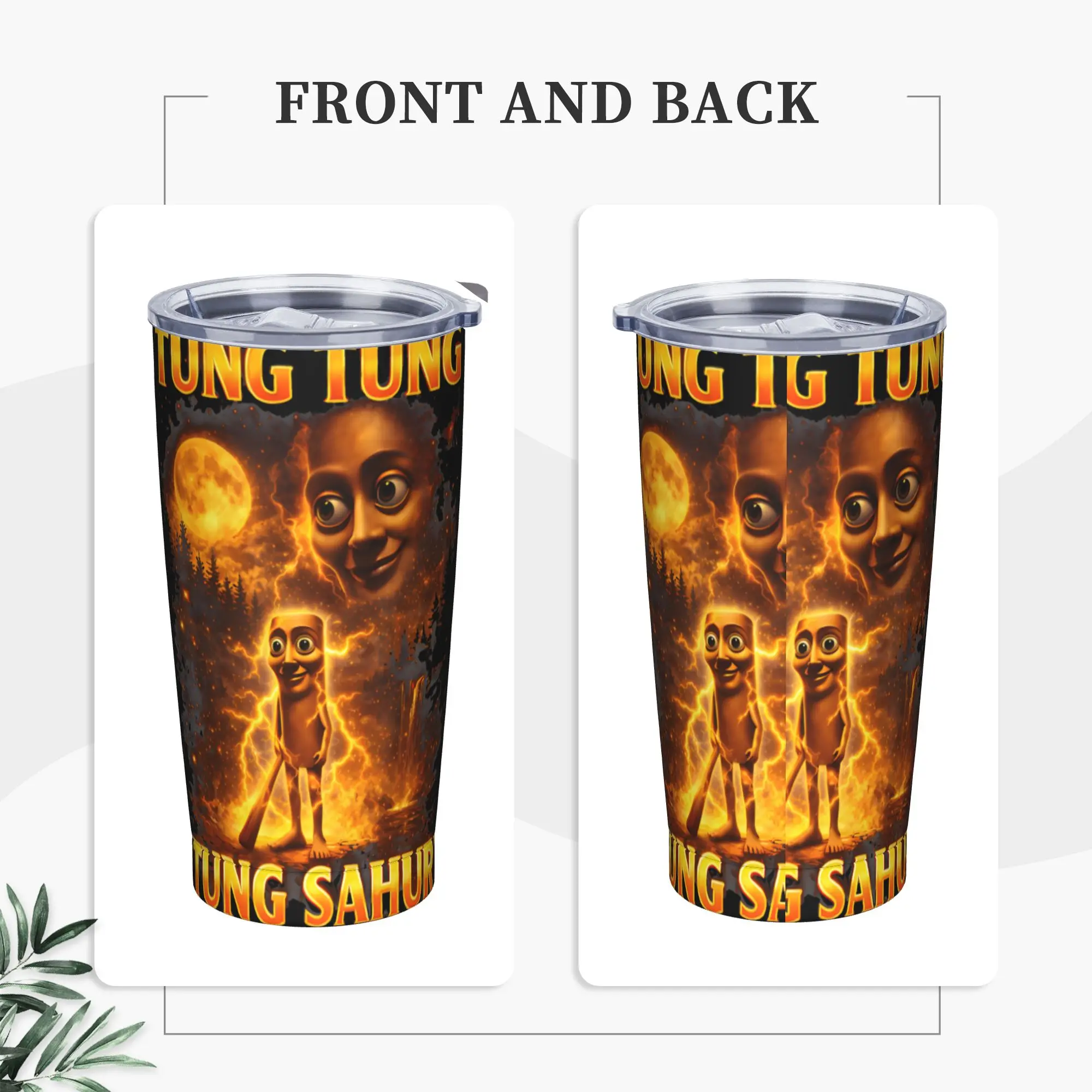 Italian Brainrot Meme Tung Tung Tung Sahur Tumbler Vacuum Insulated  Coffee Cups Stainless Steel Car Mug Water Bottle, 20oz