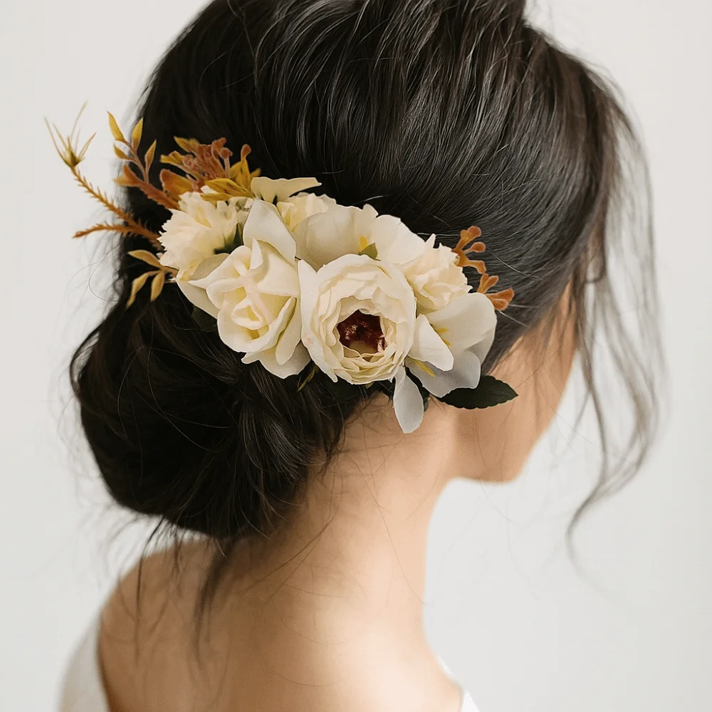 

Креативные разноцветные расчески для волос с имитацией цветов, тайские зубчатые гребни, богемные аксессуары для волос из сплава, для фестивалей