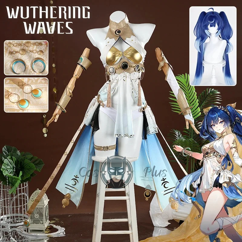 Wuthering موجات اينو تأثيري حلي شعر مستعار فستان إكسسوارات الشعر الدعائم مجموعة كاملة للنساء الفتيات Rinascita مهرجان كرنفال #1