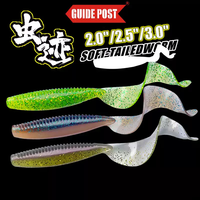 GUIDE POST 2.0/2.5/3.0inch Soft-tailed Worm Soft Lure Artificial Castfish Bait Tackle Fishing Bait with 12 popular colors