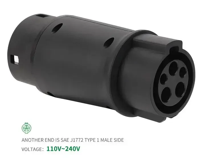 16A 32A EVSE Adaptor Electric Vehicle Car EV Charger Connector SAE J1772 Socket Type 1 to Type 2 EV Adapter Socket