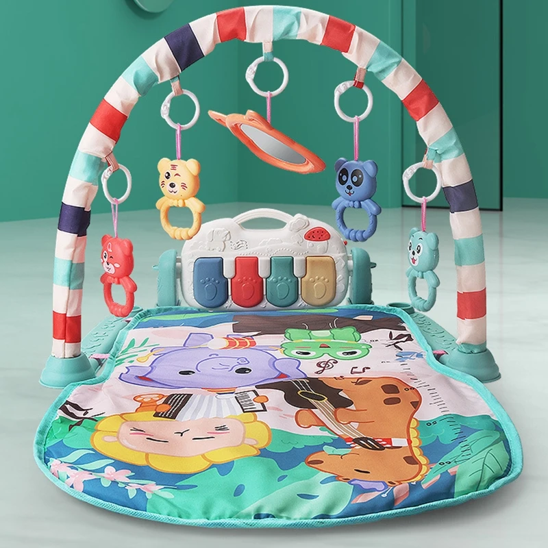 77HD Musical Mat Activity Center Kick & for Play Piano Gym for Play Mat for Boys Girls Tummy for Time Educational Folding Mat