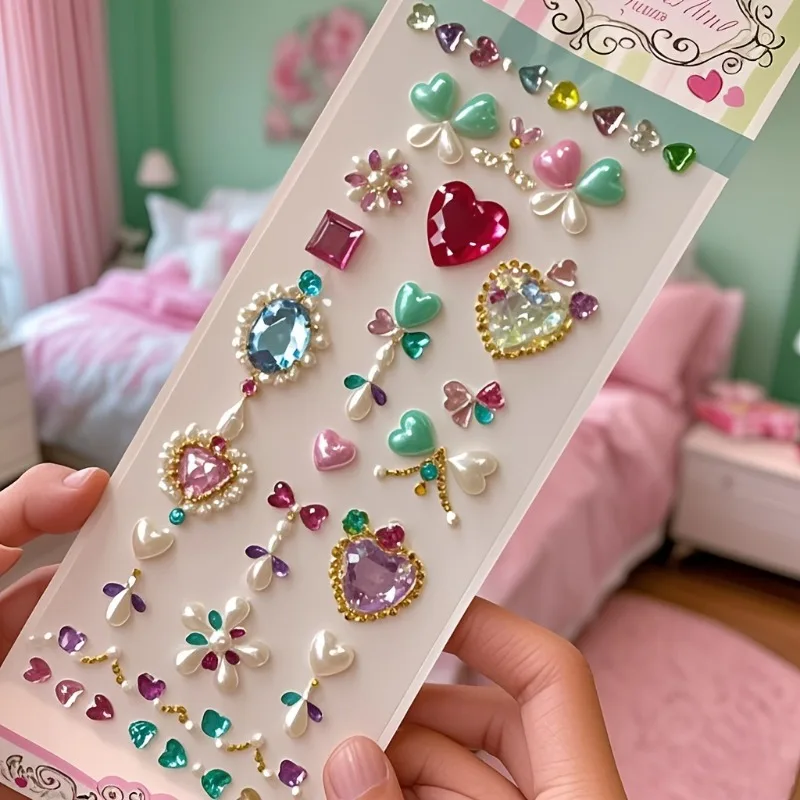 

Acrylic Gemstone Stickers Girl Performances Facial Stickers Beads Children Makeup Colored Crystal Stickers Reward Gift Wholesale