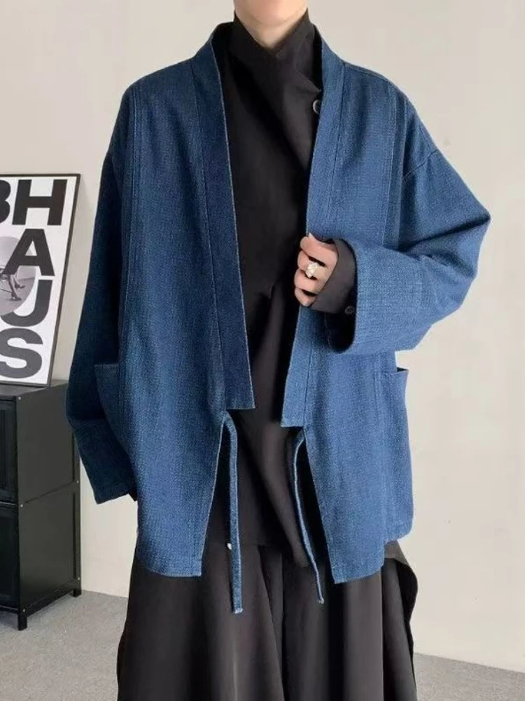 Vintage Japanese Style Denim Coat Men Women Unisex Oversized Daily Spring Autumn Trendy Jeans Jacket Long Sleeve Cardigan view 4