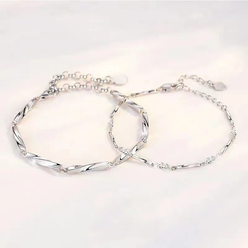 Xingyue Mobius Couple Bracelet Sterling Silver Pair Good-looking Popular Bracelet Commemorative Birthday Gift for Girlfriend