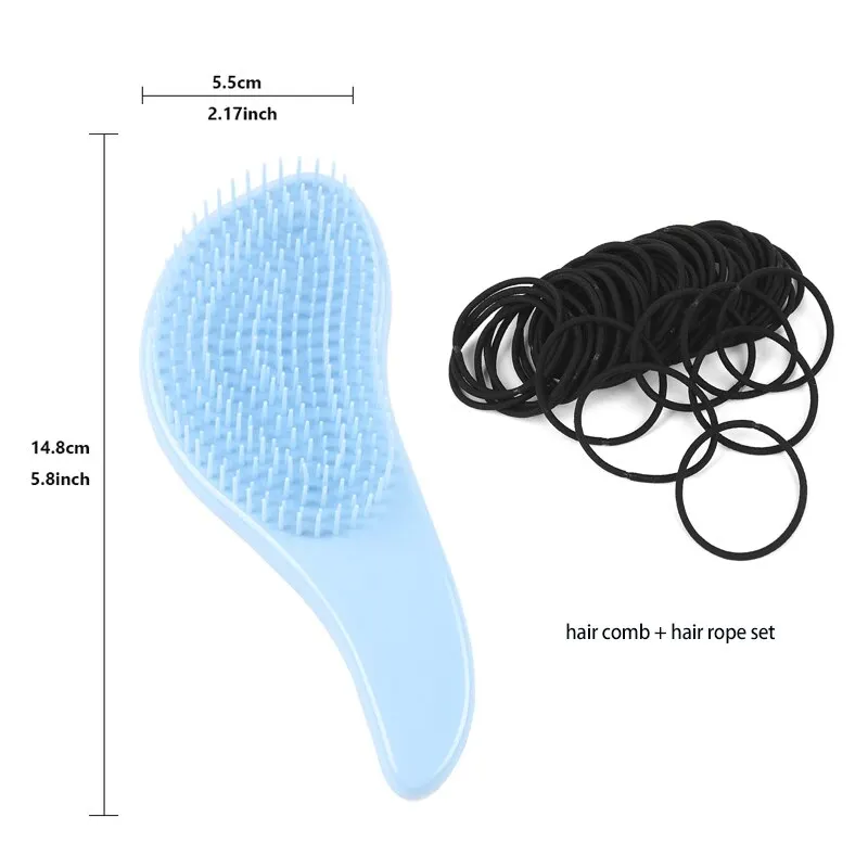Hair Brush Ropes Set Hair Band Detangling Magic Anti Static Tangle Comb Big Small Size Salon Hairdress Women Accessories