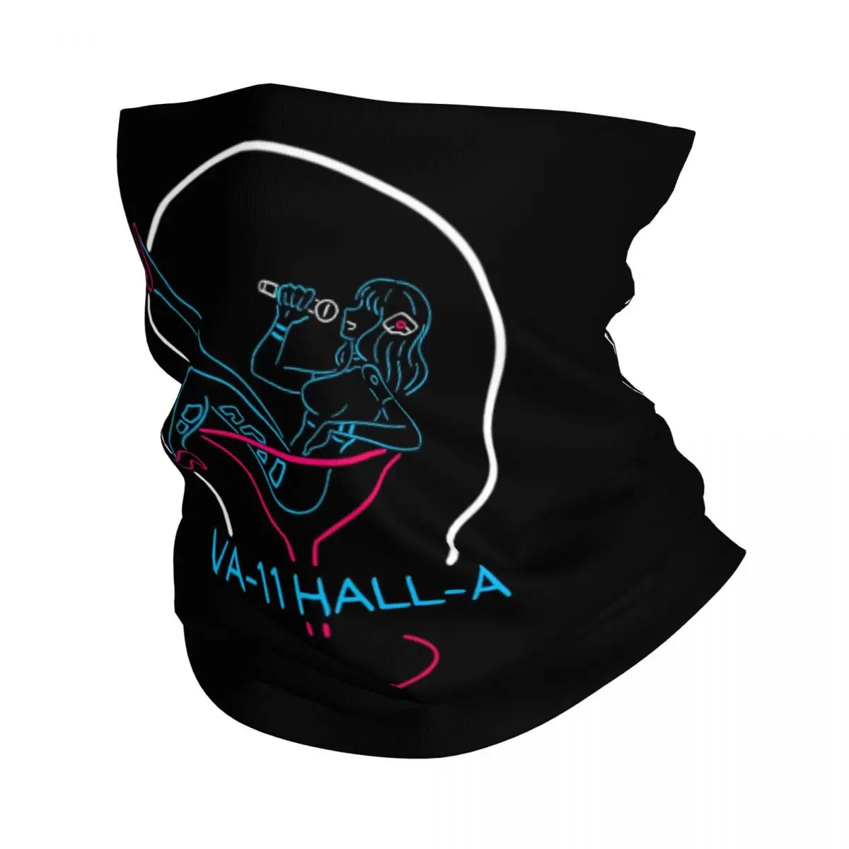 VA-11 Hall-A Neon Sign Bandana Neck Gaiter Printed Wrap Scarf Warm Cycling Scarf Hiking Fishing Unisex Adult All Season