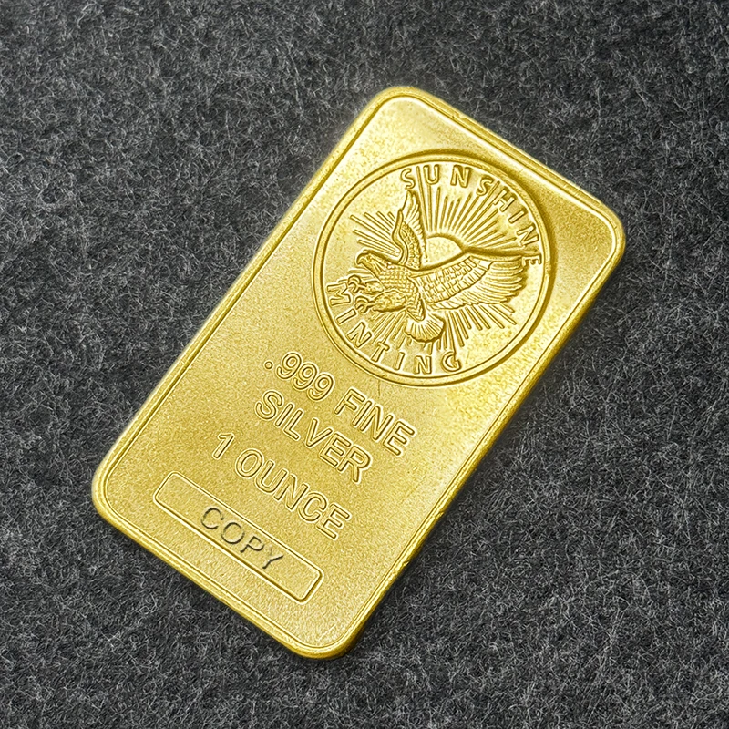 American Eagle Commemorative Square Gold Bar, Craft Coins, Sun Collection Copy Gold Nuggets