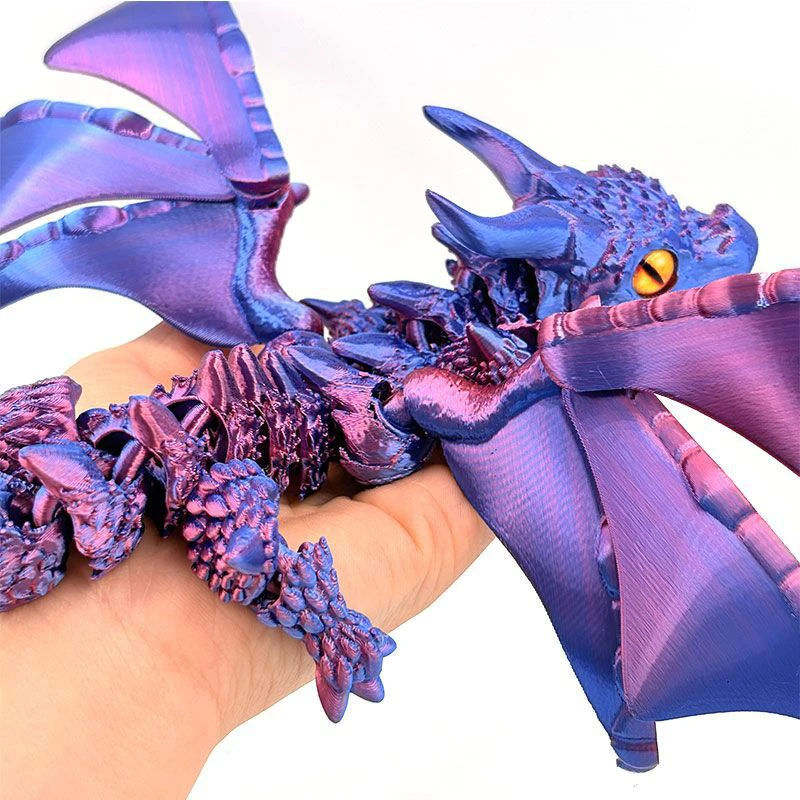 3D Printed Winged Carriage Dragon Figurine With Random Eyes Art Deco Resin Dragon Sculpture, Tabletop Animal Theme Deco 1PC 2026 view 3