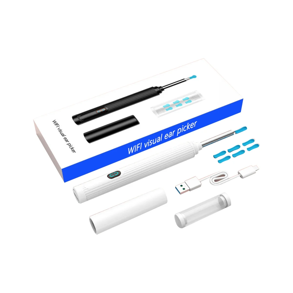 Wireless Smart Visual Ear Picker otoscopio strumento di rimozione del cerume con Kit endoscopio dell'orecchio della fotocamera per la pulizia dell'orecchio dei bambini-A