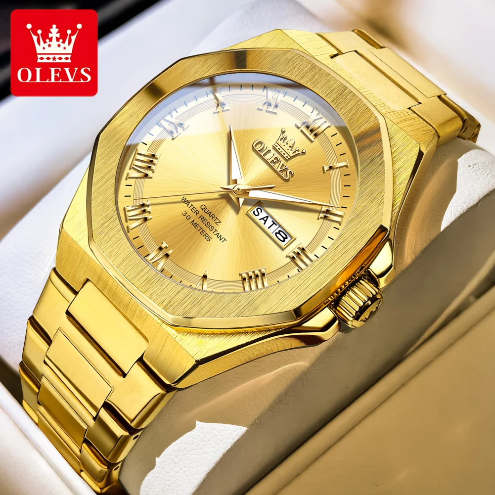 

OLEVS 3727 Mens Watch Casual ﻿Fashion Brand Sports Quartz Watch Waterproof Luminous Week Date Watches For Man New Reloj