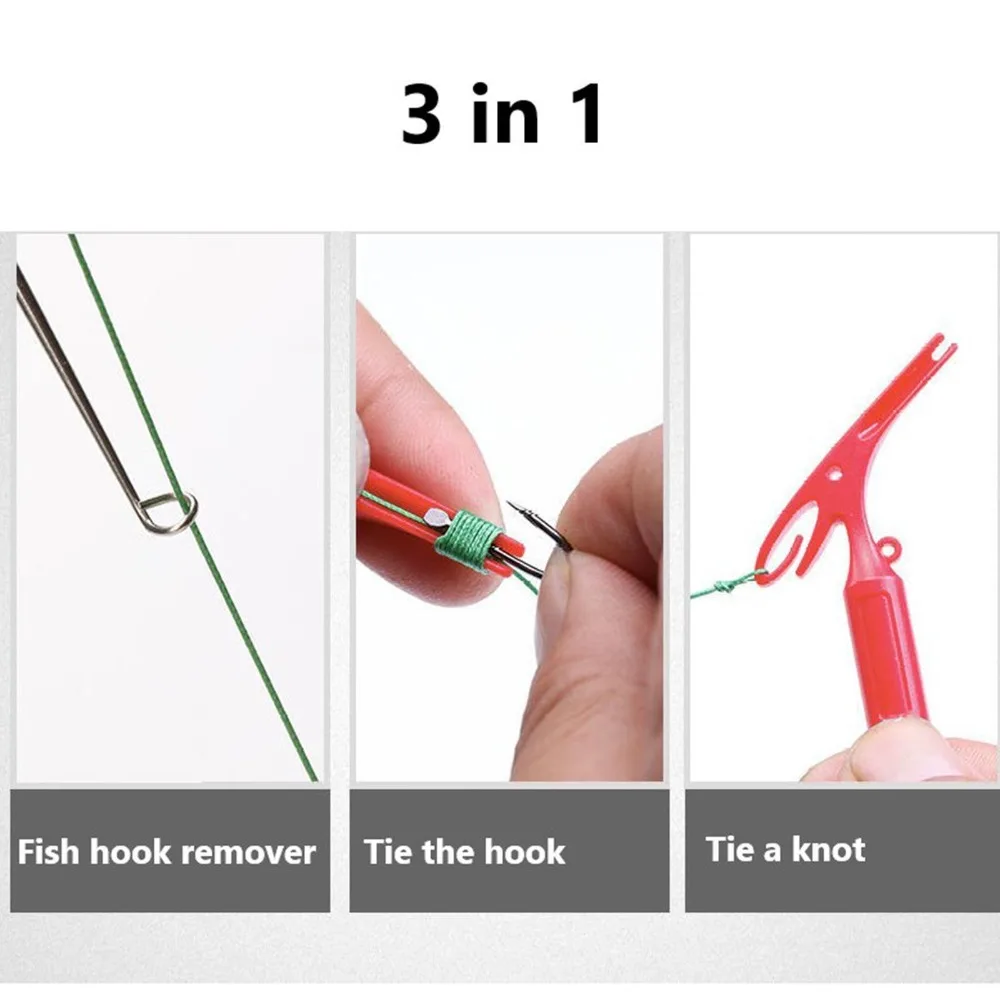 NEW 3 in 1 Fishing Hook Removal Detacher Tackle Disgorger Steel Remover Tool Quick Security Extractor Knot Tying Tools New 2024