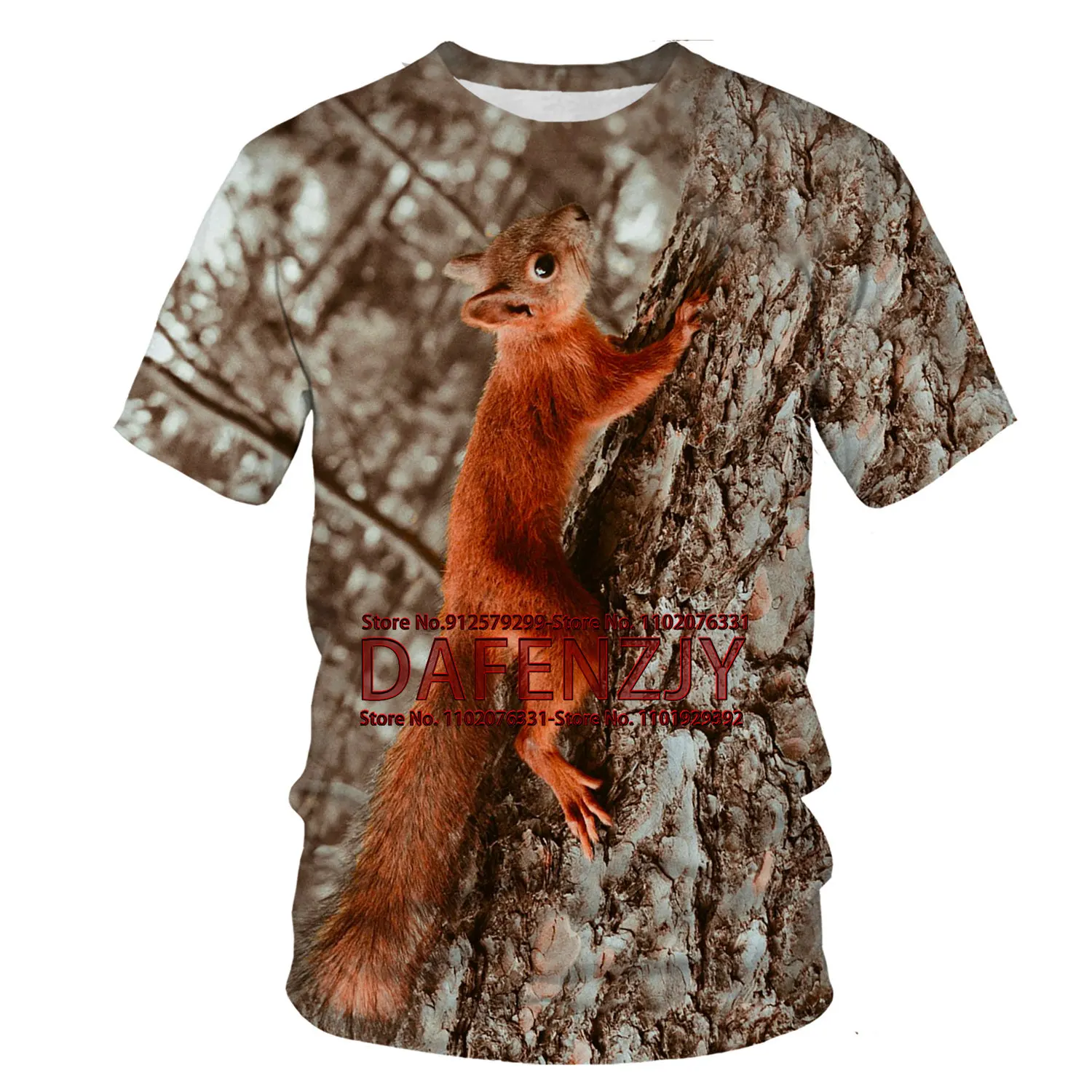 2023 Men's Squirrel T Shirt 3D Print Tee Shirt Animal Graphic Tees Lovely Pattern Tops Men/Women Cute Funny Pet T-shirt