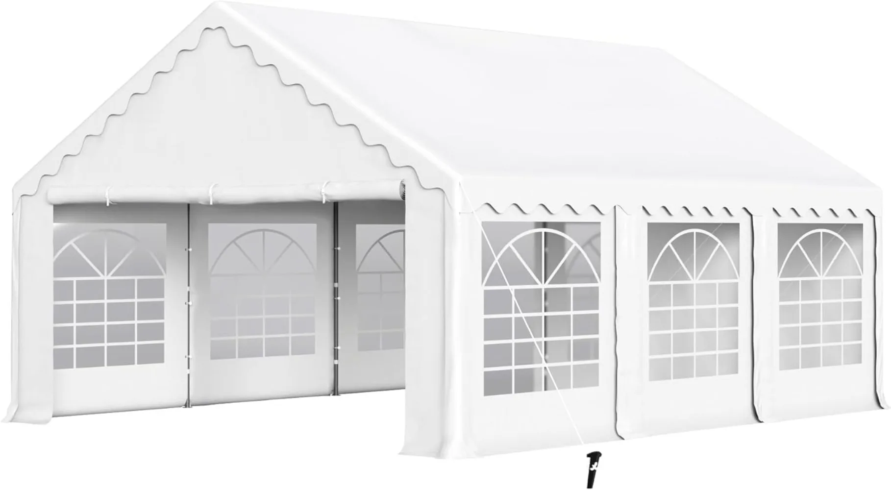 20'x16' Outdoor Heavy Duty Party Tent Large Commercial Canopy Wedding Event Shelter with Removable Sidewalls & 3 Storage Bags