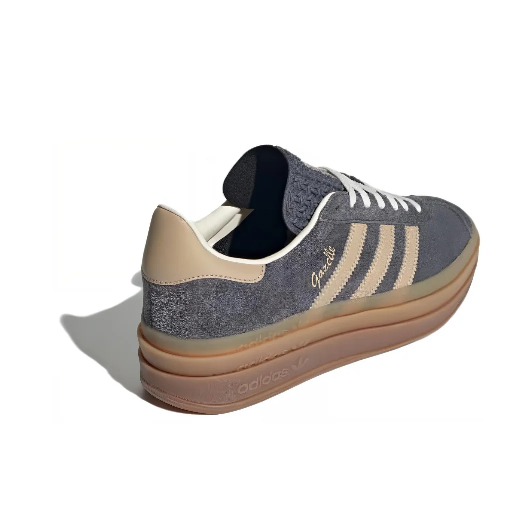 Adidas GAZELLE BOLD Thick Sole Heightened Women's Board Shoes Casual Sport Skateboarding Shoes comfortable Sneakers brownish