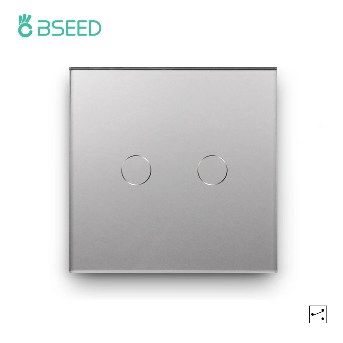 Bseed EU-Standard 1/2-Gang 2/3-Wege Touch-Lichtschalter Schwarz Weiß mit Kristallglas-Panel Wandschalter für Treppenbeleuchtung