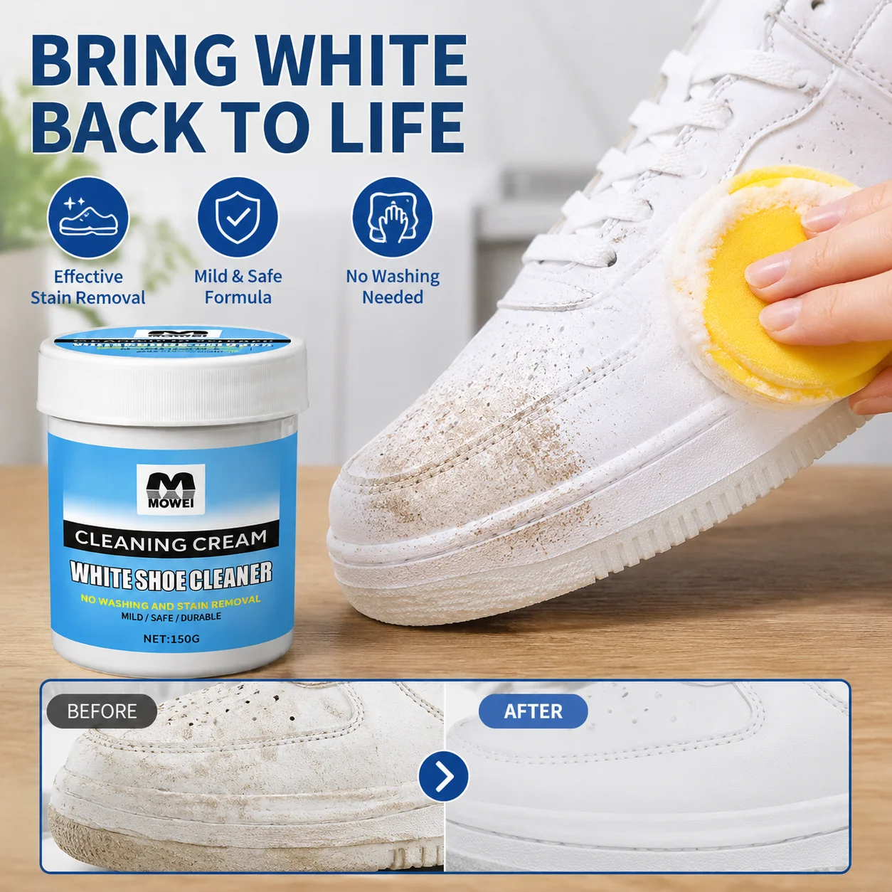 ホワイトシューズクリーナー、強力な黄ばみ・汚れ除去剤、キャン - Sneaker Cleaner のレビューと価格