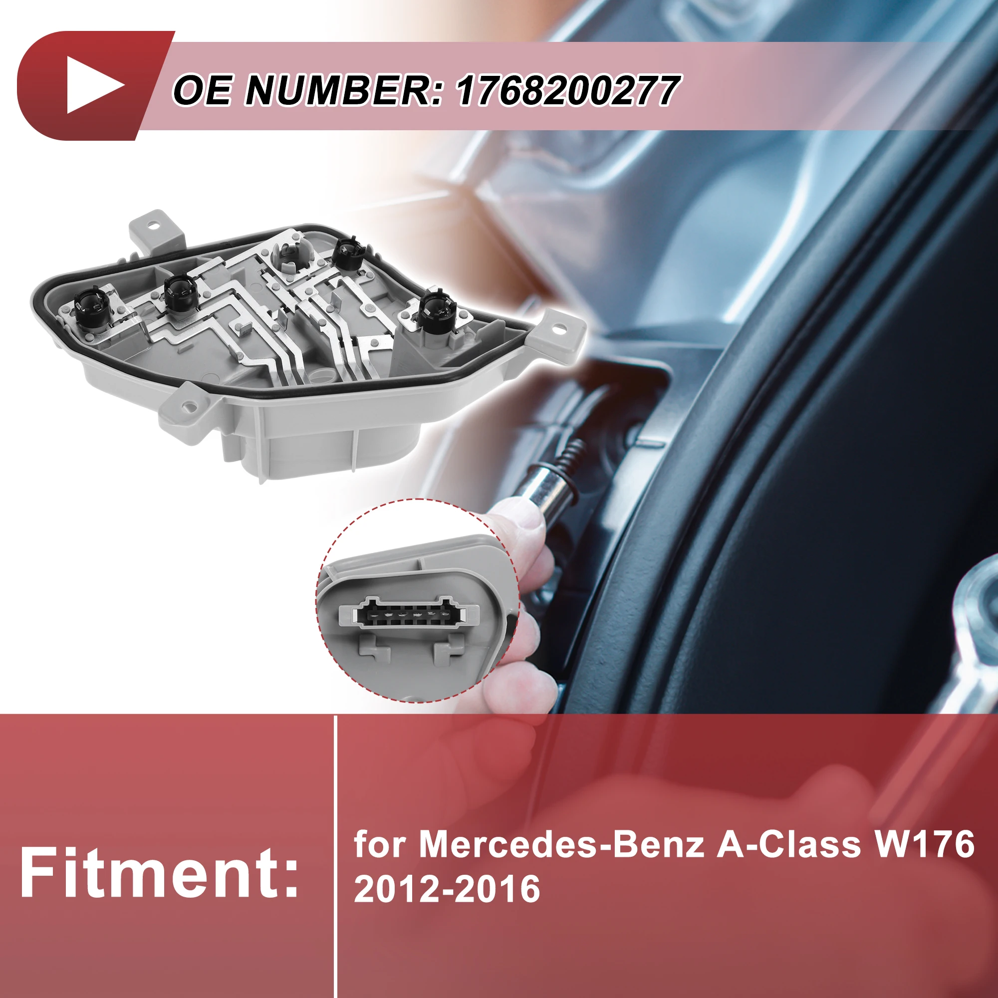 UXCELL Left Tail Light Socket for Mercedes-Benz A-Class W176 No.1768200277 Tail Lamp Bulb Connector 6 Pins