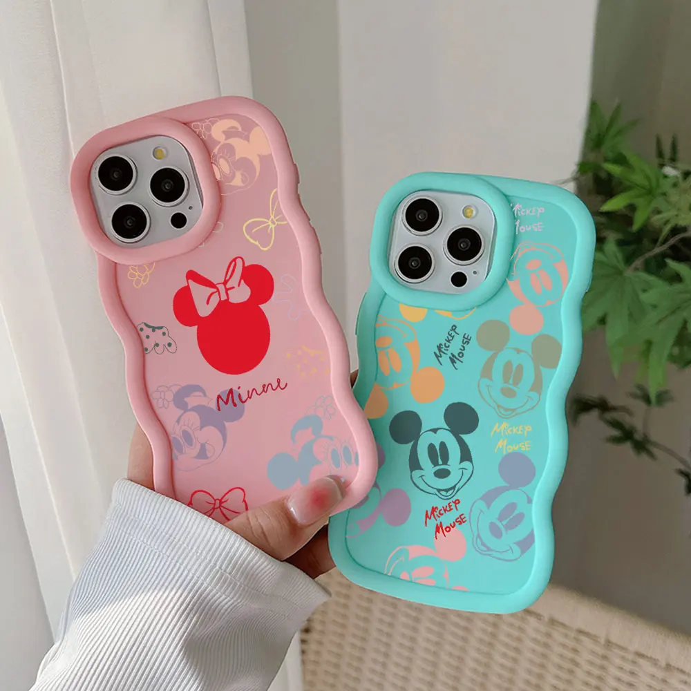 Cute Cartoon Funny Mickey Minnies Phone Case For OPPO Reno 2 4 5 6 7 7Z 8 8T 10 11 Z Pro 4G 5G Candy Color Soft TPU Back Cover