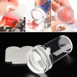 Silicone Transparent Nail Art Stamping Kit French For Manicure Plate Stamp Polish Stencil Template Seal Stamper Scraper