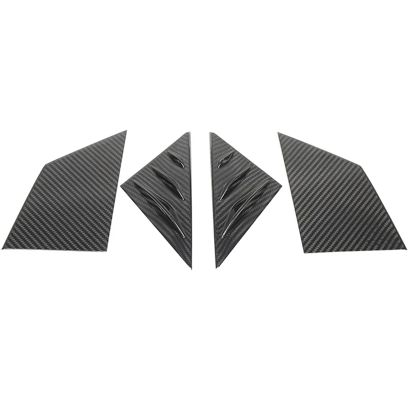 Real Carbon Fiber Rearview Mirror Side Triangle Spoiler Trim Decorative Sticker For Fiat 500 2016-2024 Car Accessories