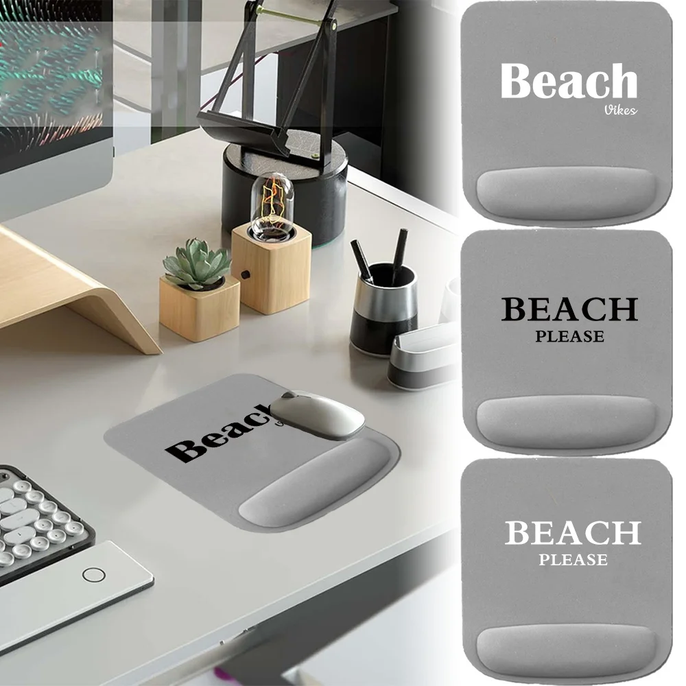 

Коврик для мыши Beach Series, офисные аксессуары для ПК, ноутбука, компьютера, эргономичный серый нескользящий коврик для запястья, настольный коврик, коврики для мыши
