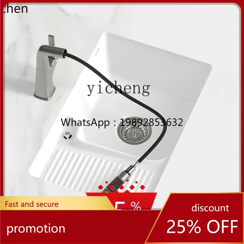 

HT Drop-in Sink Pool Ceramic Table Laundry Basin Inter-Platform Basin Wash Hand Strap Washboard