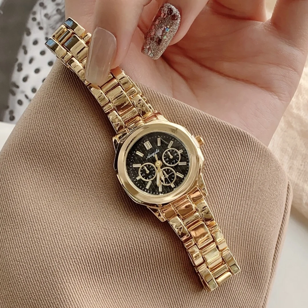 Роскошные изысканные женские кварцевые часы, деловые модные повседневные круглые кварцевые часы со стразами, подарок для друзей, семьи, Relogio
