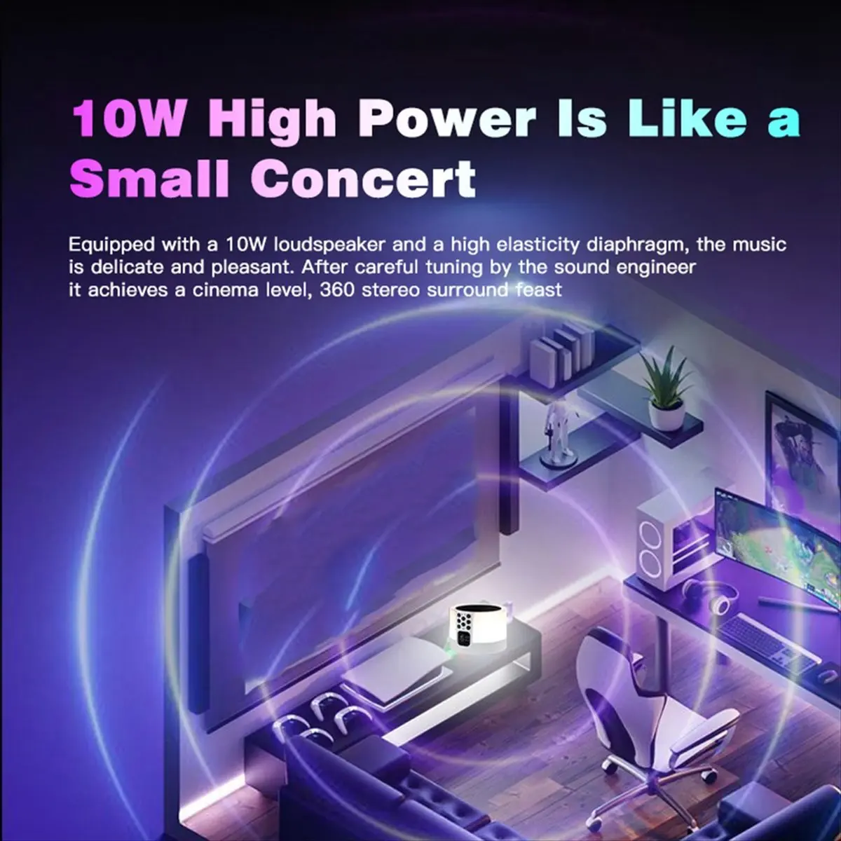 

Stable- Bluetooth Speaker Mini Wireless Loudspeaker TF Card USB Subwoofer Touch Control Night Lights Clock Portable MP3 Sound