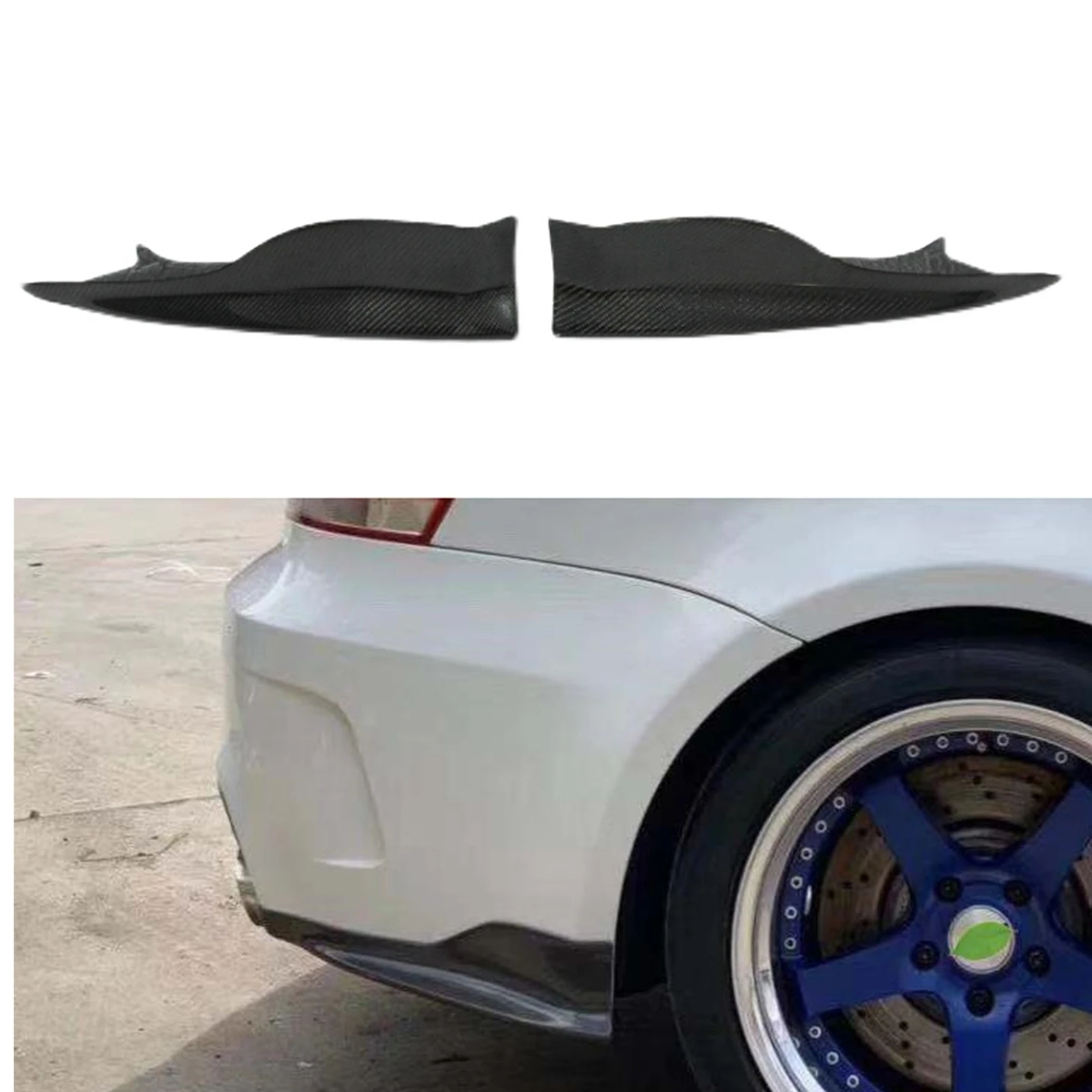 Carbon Fiber Bumper Spoiler Side Cover Lip Diffuser Guard Corner Splitter For BMW 1 Series E82 M Coupe 2 Door 2011-2013