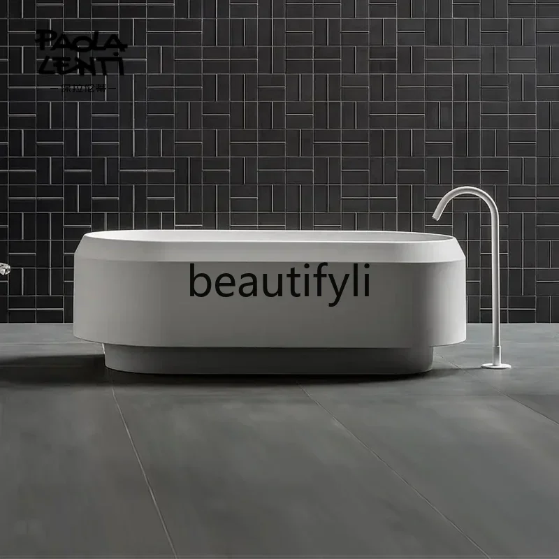 

ssK178 ss 25One-piece freestanding artificial stone bathtub Family double couple hotel oval bathtub