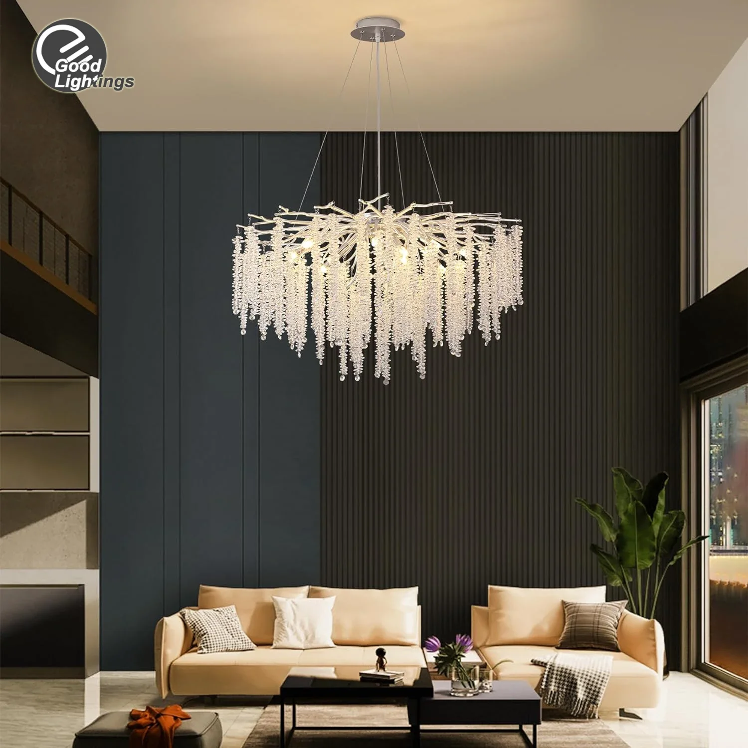 Chrome Crystal Branch Chandelier For Kitchen Dining Room Bedroom Living Room Round 30Cm Crystal Pendant Chandelier Lights