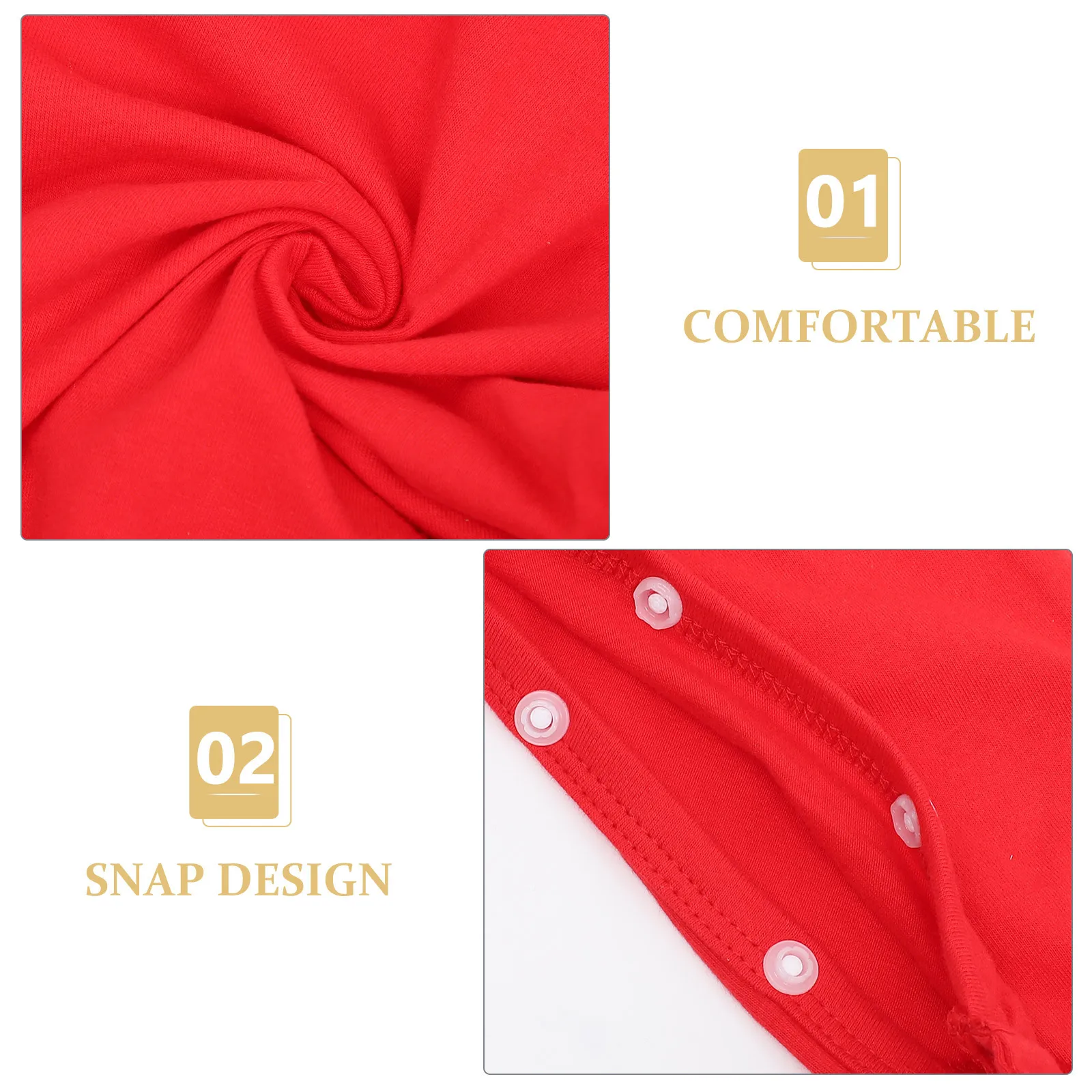 

Xmas Baby Jumpsuit Santa Claus Design Soft Natural -Friendly Toddler Clothes Christmas Jumpsuit No Fluorescent Agent