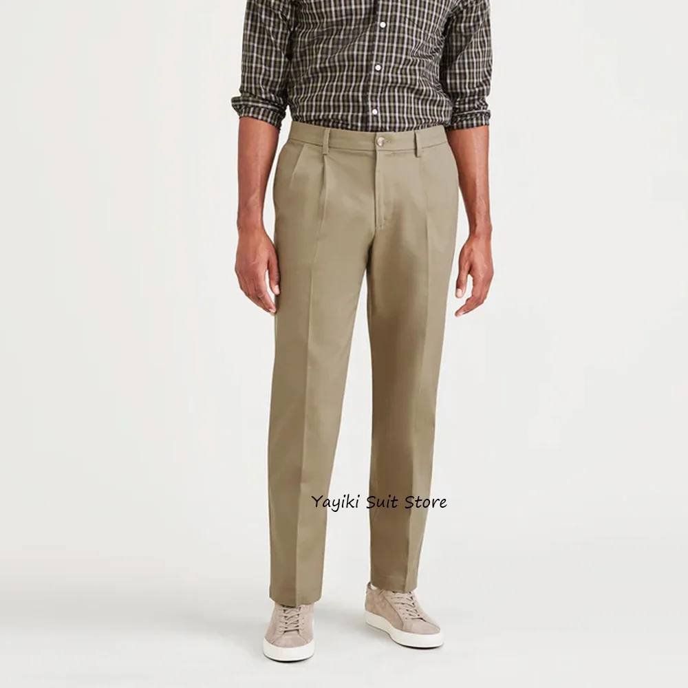 

Classic Men's Pants for Man Work Trousers Business Casual Slim Fit Polyester Fiber Solid Color Straight Leg Dress Trouser