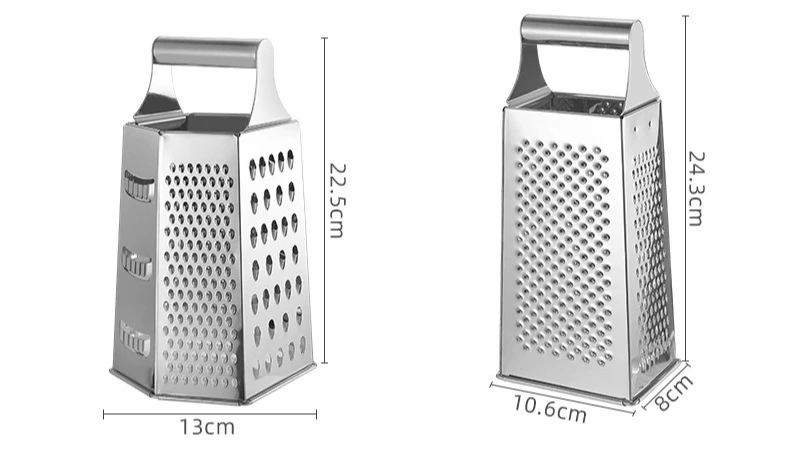4-Sided Vegetable Grater with Hand Guard, Stainless Steel Slicer Shredder, Multifunctional Kitchen Tool for Potato Cucumber