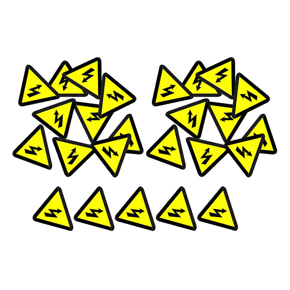 50 قطعة من ملصقات التحذير ذات الجهد العالي، ملصقات كهربائية على شكل مثلث أصفر، علامات أمان لآلات الألواح الكهربائية