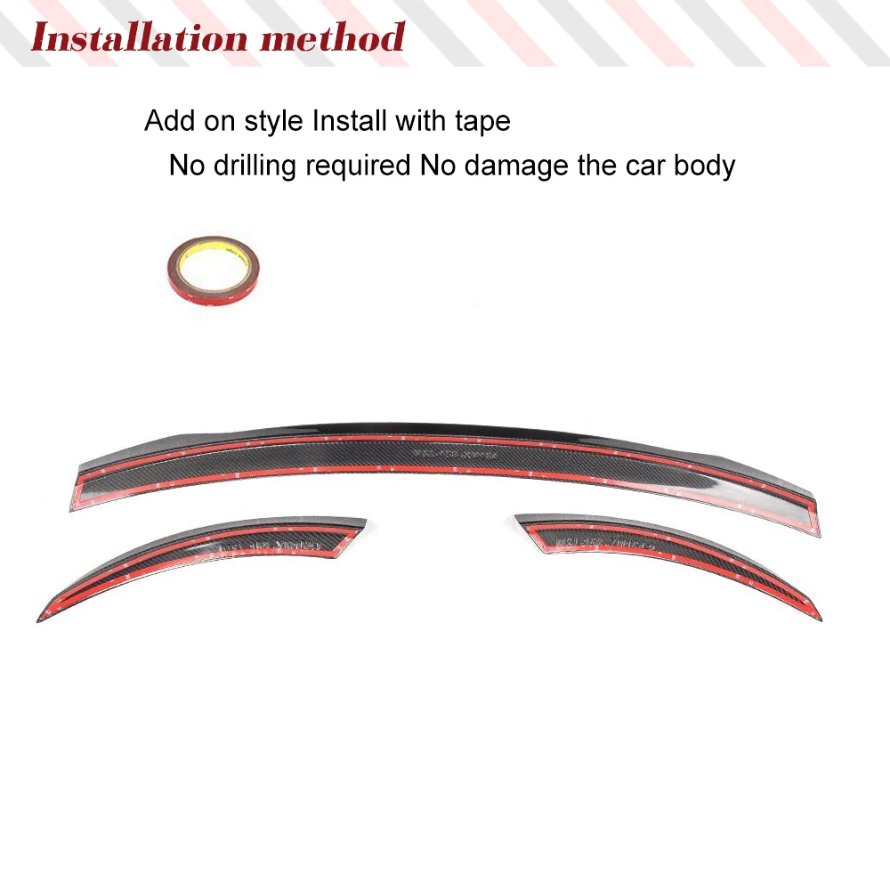Car Rear Trunk Racing Spoiler Boot Wing Lip for Audi TT MK3 8S TTS TTRS 2 Door 2015-2020 Carbon Fiber Rear Trunk Lip Spoiler