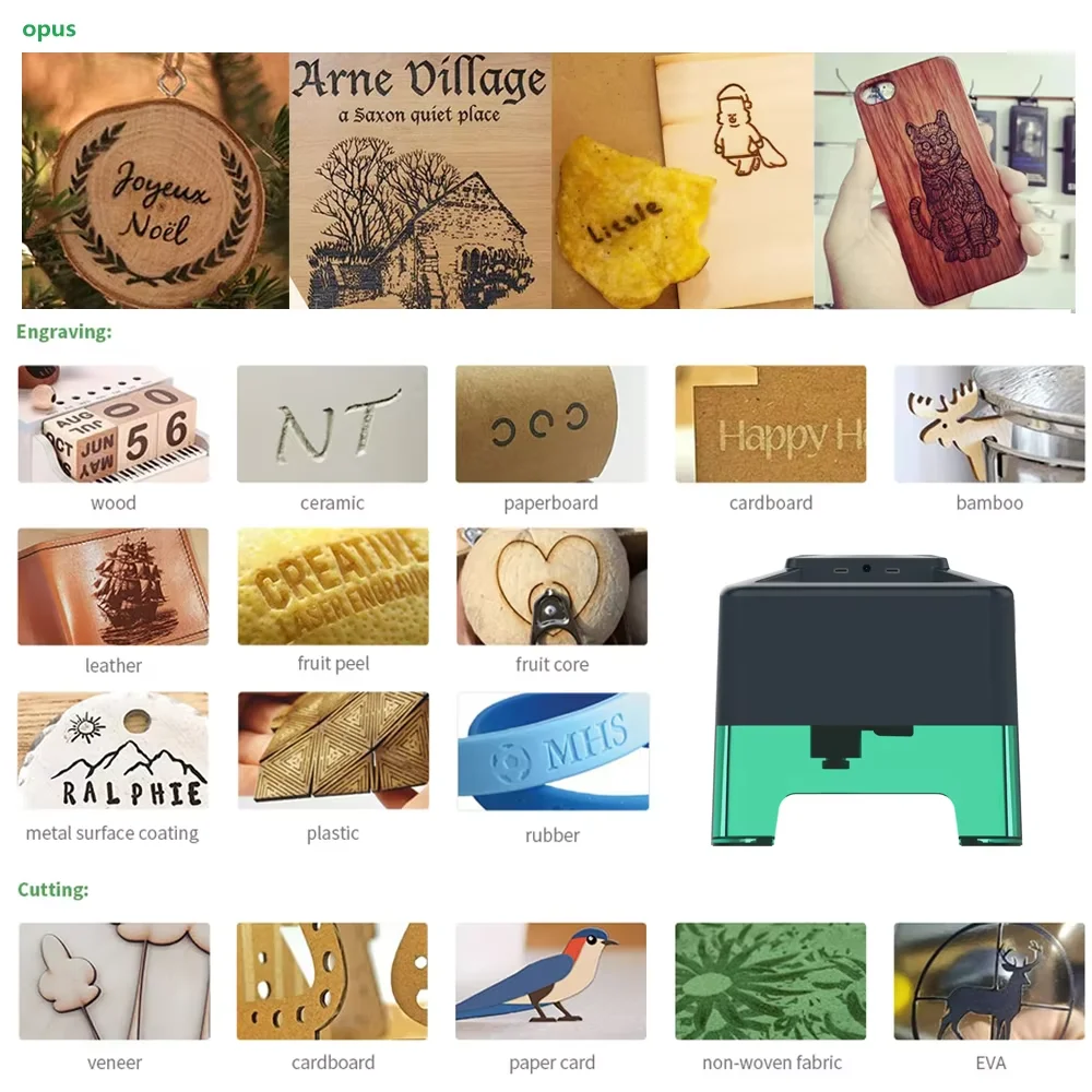 DoubleNew XN001 Portable Laser Engraving Machine Bluetooth/USB-C Connection 98mm*88mm Carved Area Support Android iOS MacOS Win