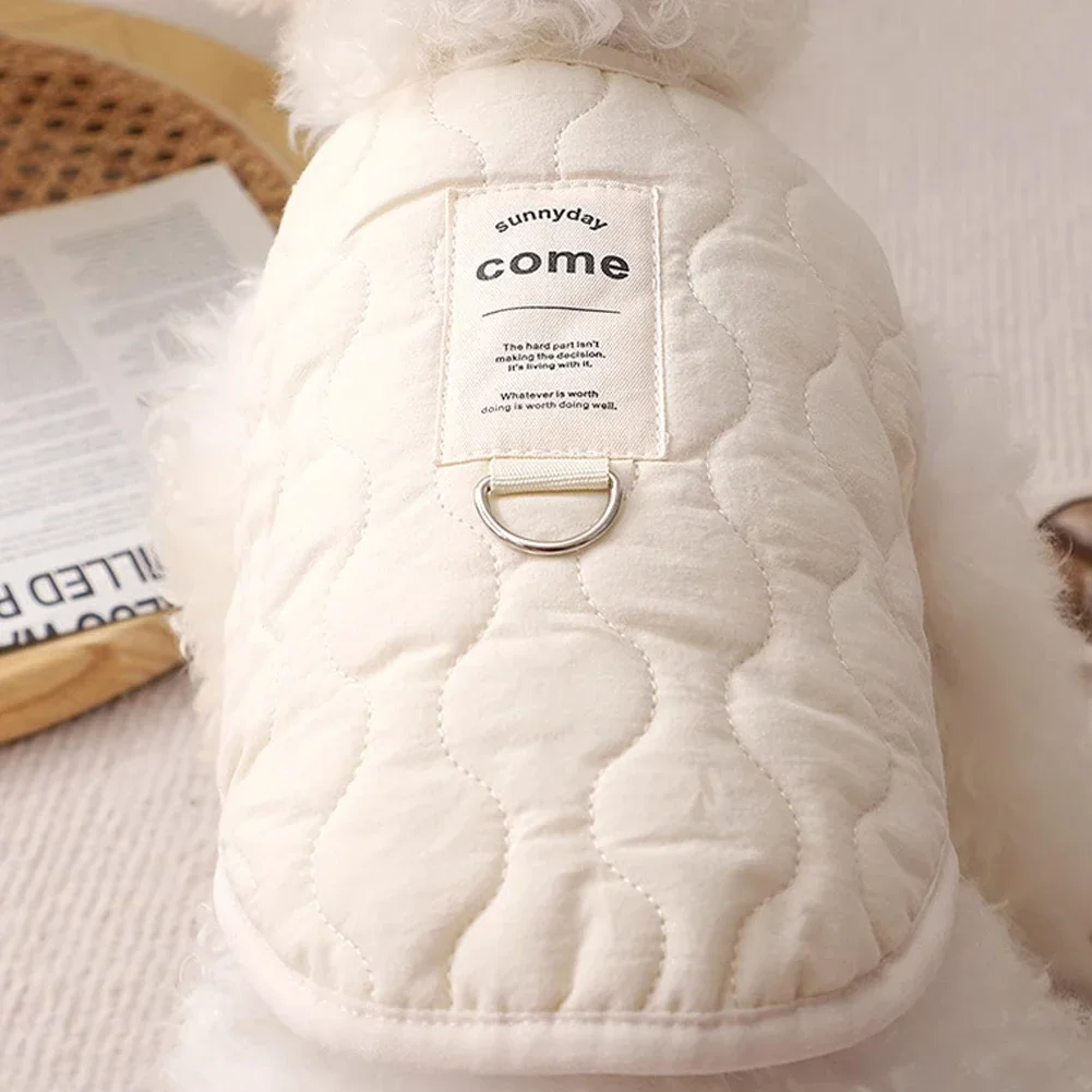 Pet Cotton Coat Winter Soft Thickened Dog Clothes Padded Puppy Cat Ripple Top Jacket Bulldog Poodle Sleeveless Vest Pet Outfit