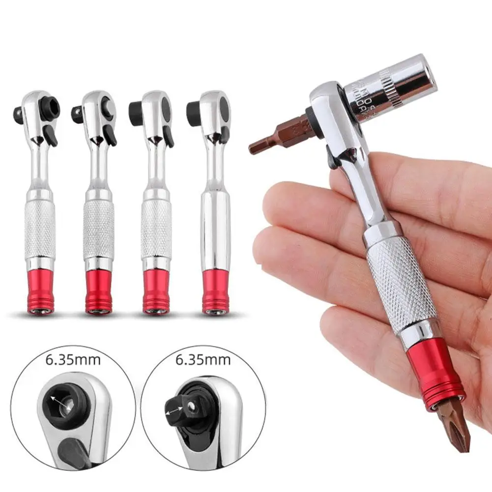 

1/4 Inch Ratchet Wrench Drive Ratchet Socket Wrench Tool Multi-function DIY Bicycle Motorcycle Car Hand Tools