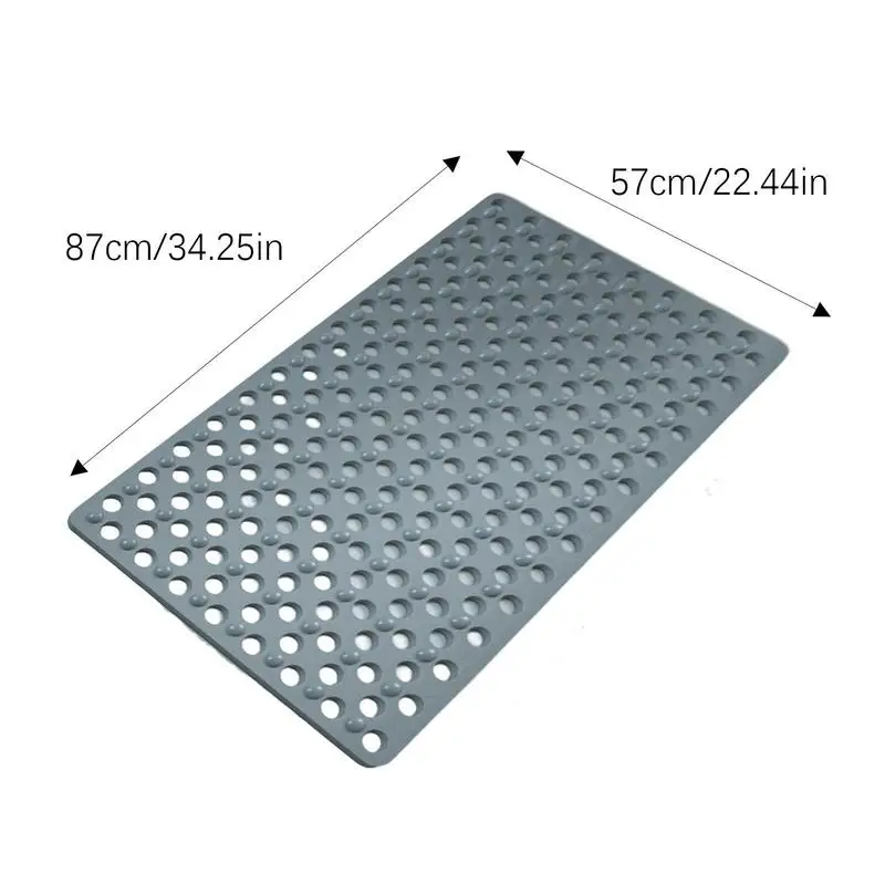No Slip Shower Mat Massage Shower Mat With Drain Holes And Suction Cups Silicone Bathtub Foot Scrubber Mat Relax Foot Muscles